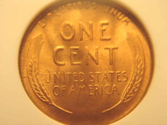 1950-S-Lincoln-Wheat-Cent,-Die-Gouge-On-Reverse-&-A-Possible-S/S?